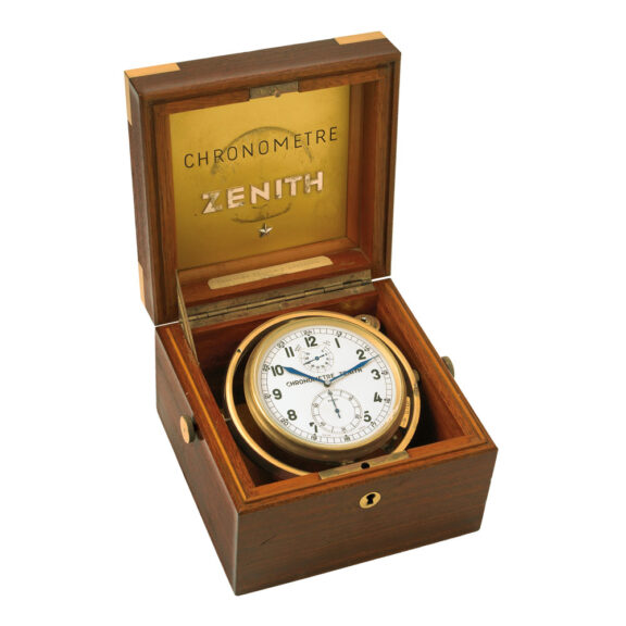 Swiss marine chronometer with power reserve Circa 1940
