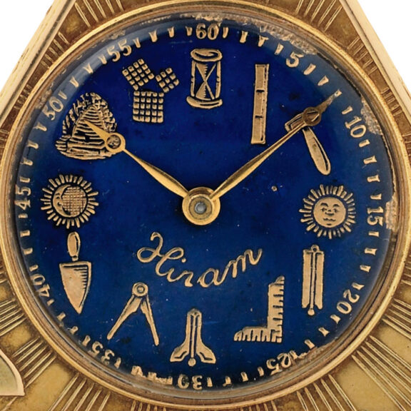 American 14 carat gold triangular Masonic lever watch Circa 1930 American 14 carat gold triangular Masonic lever watch Circa 1930