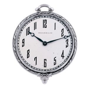 Swiss platinum, enamel and pearl dress watch Circa 1930