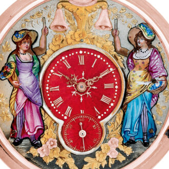 Swiss 18k pink gold repeater with automaton Circa 1900