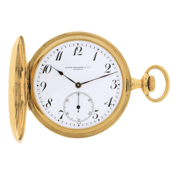 Swiss gold hunting-cased keyless dress watch Circa 1920