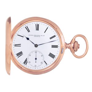 Swiss 18k pink gold hunting-cased pocket watch Circa 1900