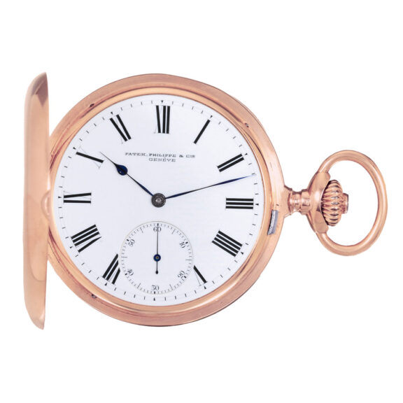 Swiss 18k pink gold hunting-cased pocket watch Circa 1900