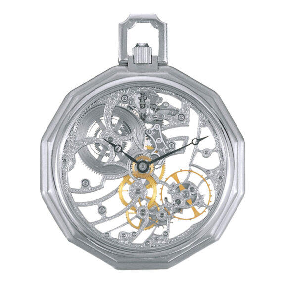 Elegant Swiss platinum skeletonized dress watch Circa 1985 Elegant Swiss platinum skeletonized dress watch Circa 1985