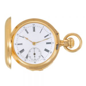 French 18k gold quarter repeating fob watch Circa 1890