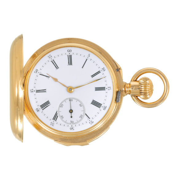 French 18k gold quarter repeating fob watch Circa 1890 French 18k gold quarter repeating fob watch Circa 1890
