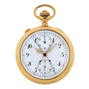 American gold watch with split second chronograph Circa 1910