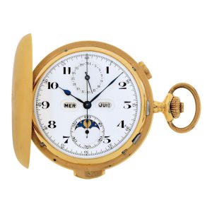 Swiss gold repeating lever watch with full calendar Circa 1910