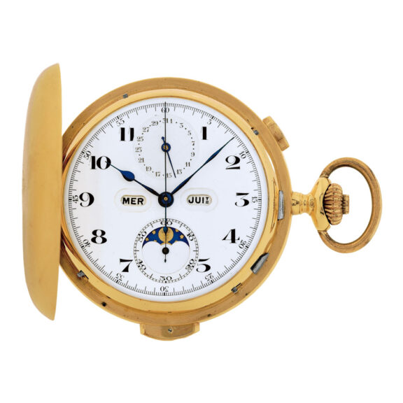 Swiss gold repeating lever watch with full calendar Circa 1910