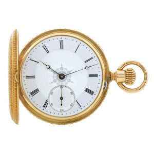 American 18K gold watch with unusual case and dial Circa 1880