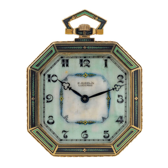 Swiss gold and enamel Octagonal dress watch Circa 1930