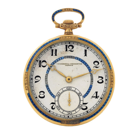 Swiss 14k gold and enamel Art Deco dress watch Circa 1930