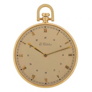 Swiss gold watch with champagne 24-hour dial Circa 1950
