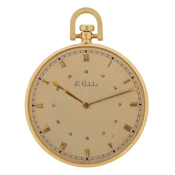 Swiss gold watch with champagne 24-hour dial Circa 1950
