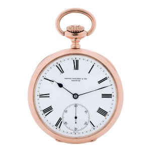 Fine Swiss 18k pink gold keyless dress watch Circa 1910