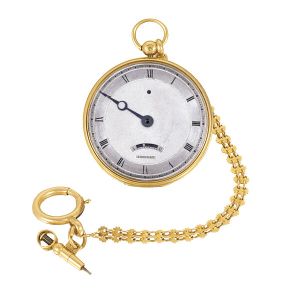 French gold single handed with chain and key Circa 1824