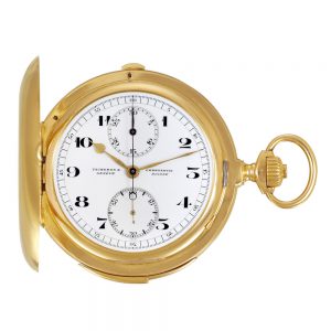 Swiss gold minute repeating lever pocket watch Circa 1919
