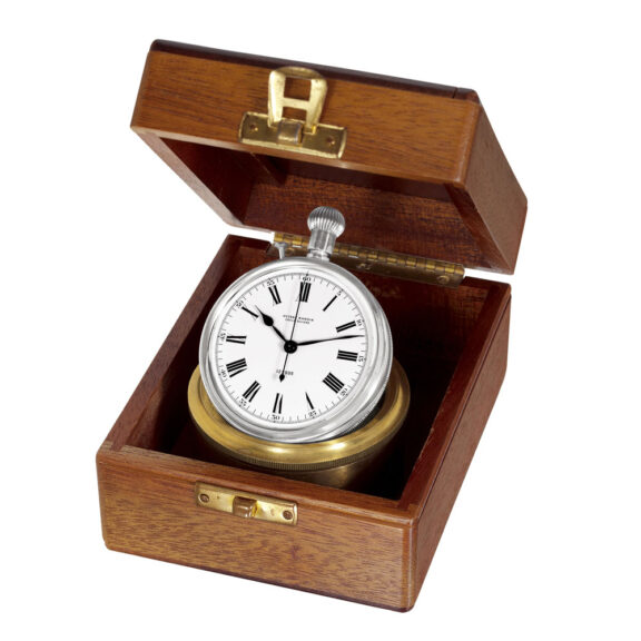 Swiss silver deck watch with Guillaume balance Circa 1948
