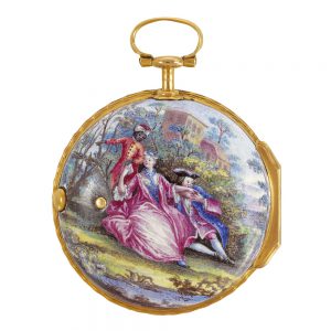 French 18K gold Louis XV verge pocket watch