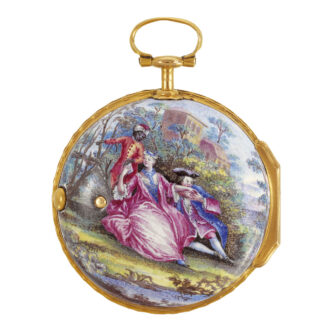 French 18K gold Louis XV verge pocket watch