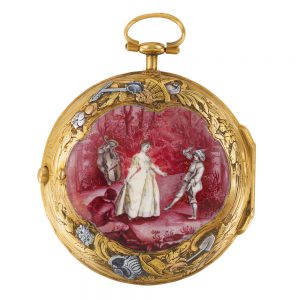 French 20K varicoloured gold and enamel watch Circa 1775
