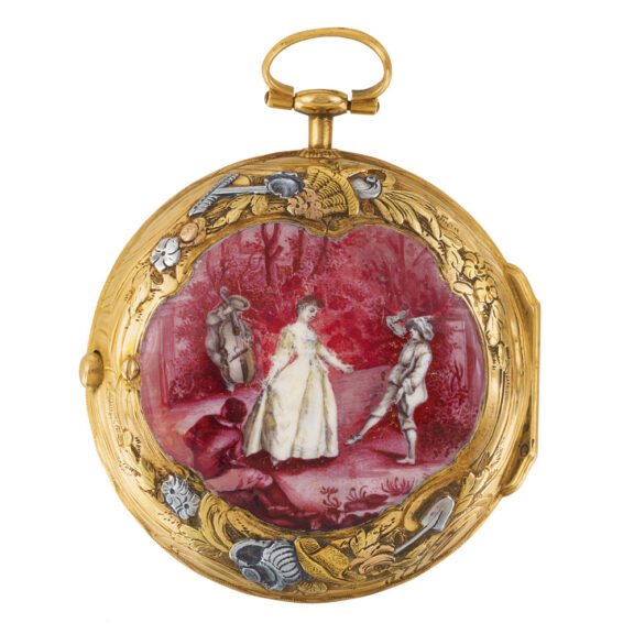 French 20K varicoloured gold and enamel watch Circa 1775