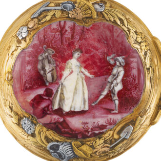French 20K varicoloured gold and enamel watch Circa 1775