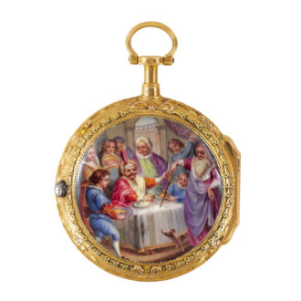 French 20 Carat gold enamel and diamond set watch Circa 1770