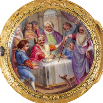 French 20K gold, enamel and diamond-set watch Circa 1770