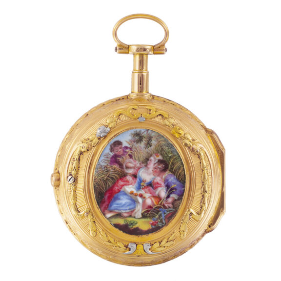 Swiss 18K varicoloured gold and enamel watch Circa 1780