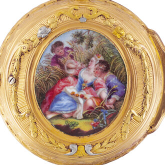 Swiss 18K varicoloured gold and enamel watch Circa 1780