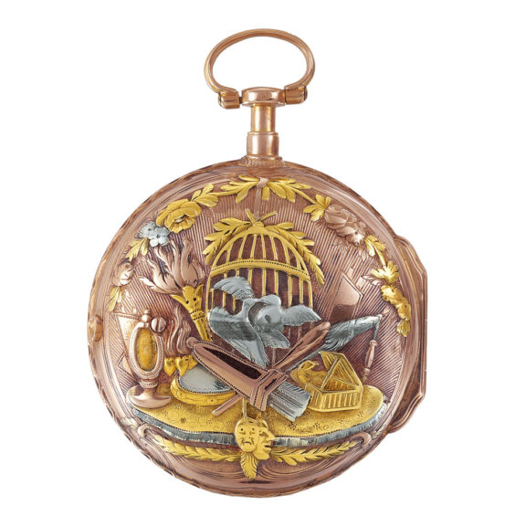 French 18K varicoloured gold verge pocket watch Circa 1770