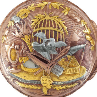 French 18K varicoloured gold verge pocket watch Circa 1770