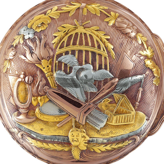 French 18K varicoloured gold verge pocket watch Circa 1770 French 18K varicoloured gold verge pocket watch Circa 1770