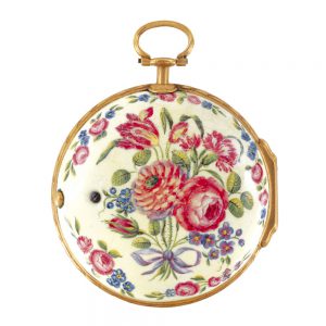 French 18K gold open faced verge watch Circa 1750