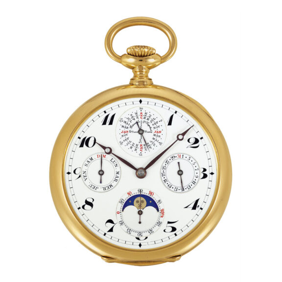 Swiss gold astronomic open faced lever watch Circa 1920