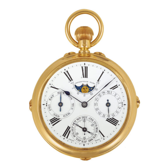 Swiss astronomic watch with world time indicator Circa 1890 Swiss astronomic watch with world time indicator Circa 1890