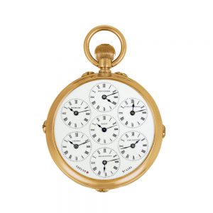 Swiss astronomic watch with world time indicator Circa 1890