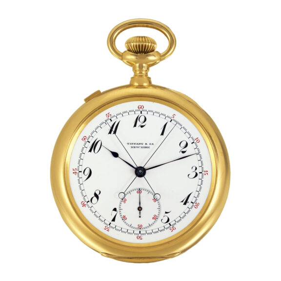 Swiss 18k gold with champlevé enamel monogram Circa 1893