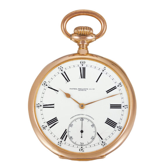 Swiss 18k pink gold Chronometro Gondolo watch Circa 1912