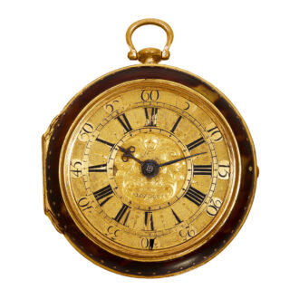 English gilt-brass watch with Tortoiseshell case Circa 1700