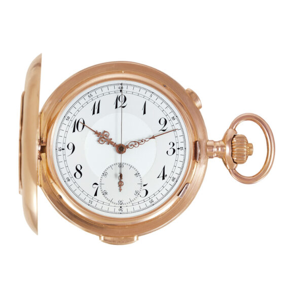 Swiss gold quarter repeating keyless pocket watch Circa 1910