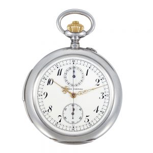 English silver minute repeating lever pocket watch Circa 1915