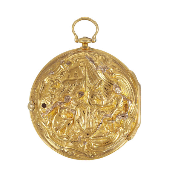 English 22k gold watch with repoussé decoration Circa 1765 English 22k gold watch with repoussé decoration Circa 1765
