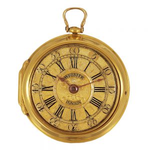Fine English 22k gold pair-cased pocket watch Circa 1730