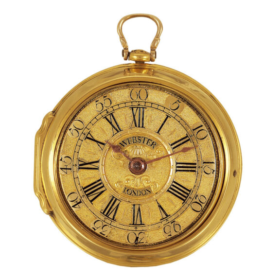 Fine English 22k gold pair-cased pocket watch Circa 1730