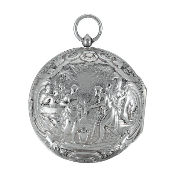 Early English silver watch with repoussé decoration Circa 1690 Early English silver watch with repoussé decoration Circa 1690