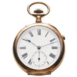 Swiss 9K gold repeating clock watch with grande sonnerie Circa 1890