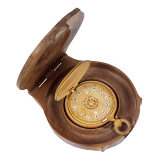 Russian pocket watch made of birchwood and bone Circa 1870
