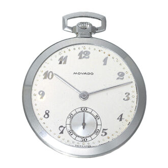 Elegant Swiss platinum open faced pocket watch Circa 1935